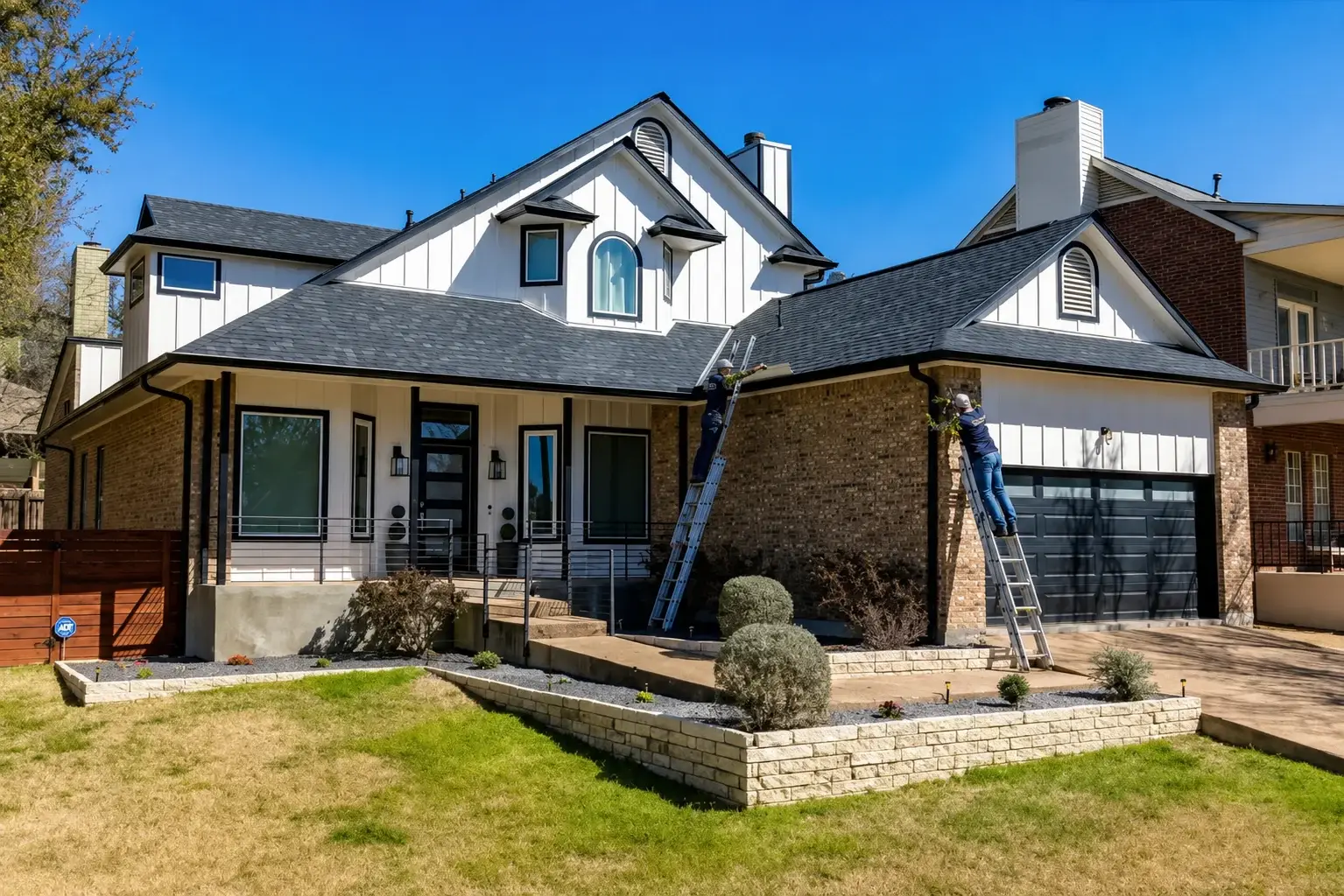 Steel gutters on a Central Texas home