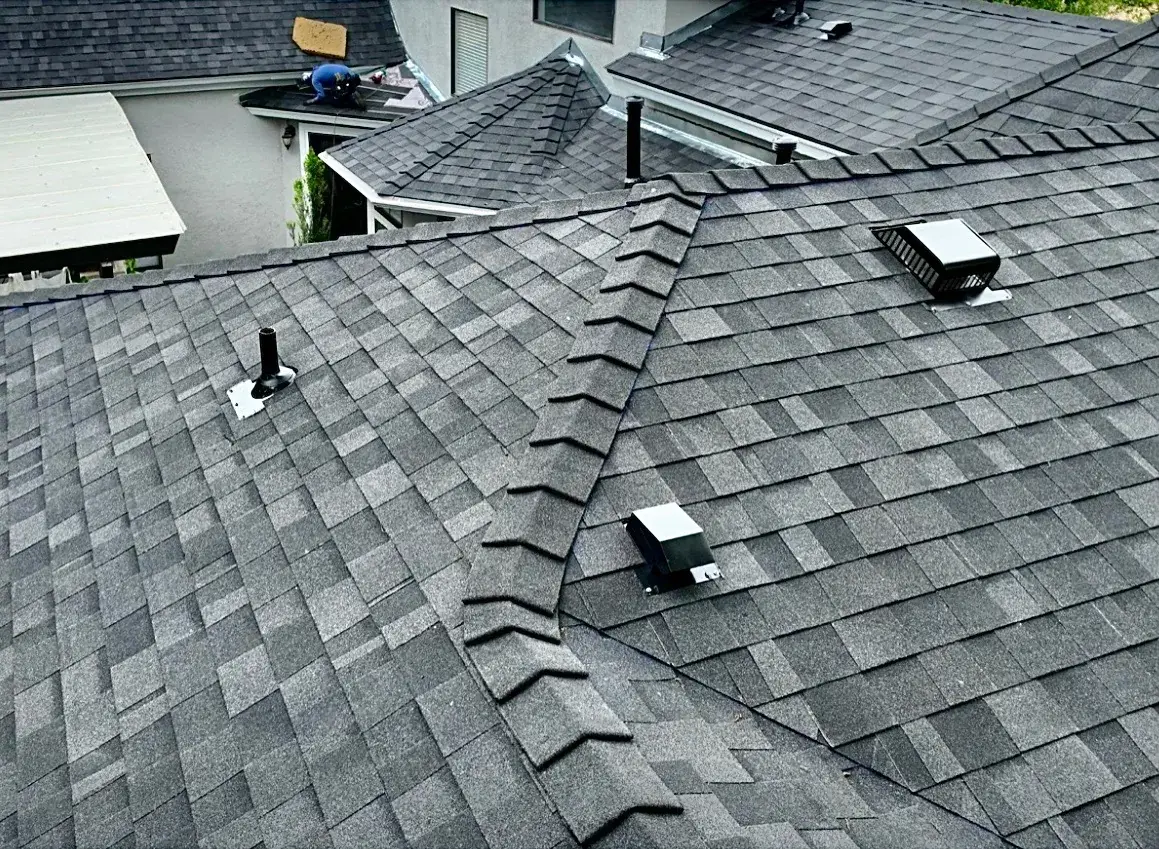 A roof replacement underway on a Central Texas home